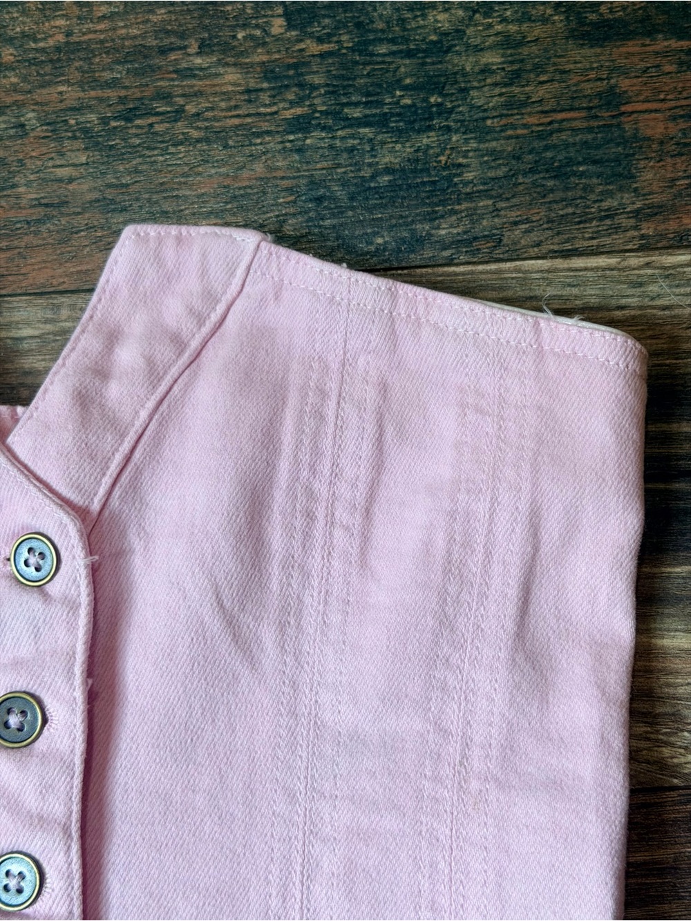 Free People Odessa Denim Corset Top in Pink size small